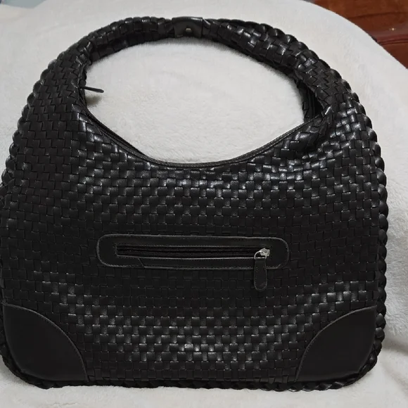 Black Woven Hobo Bag - Picture 2 of 8